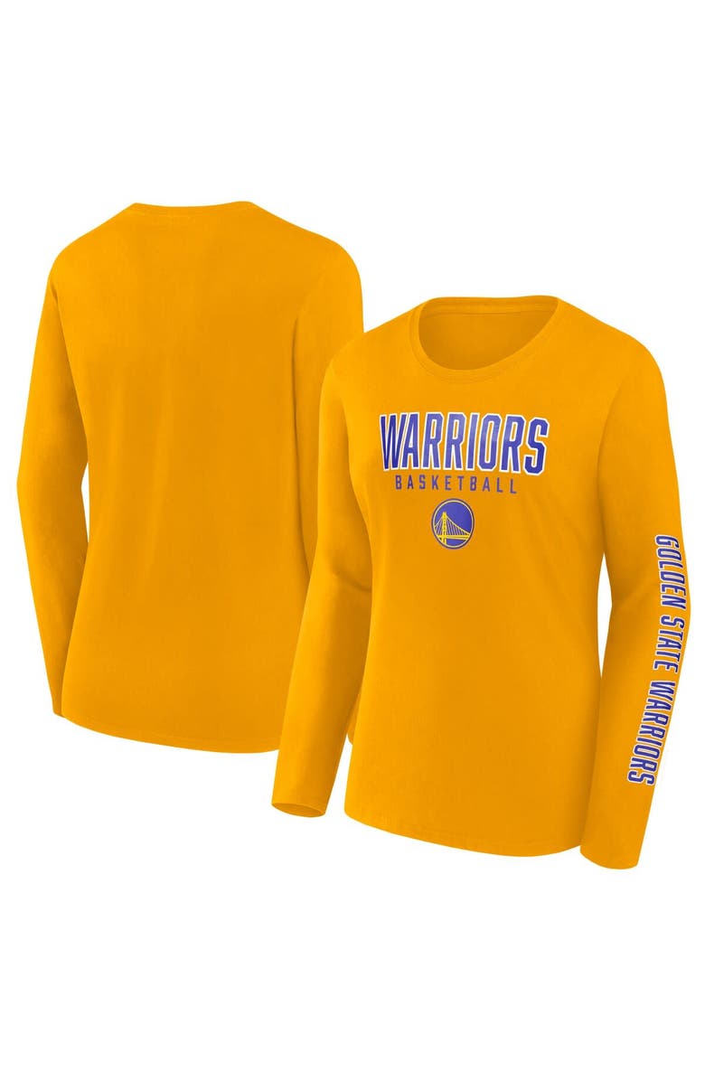 FANATICS Women's Fanatics Gold Golden State Warriors Top Baller Long Sleeve T-Shirt, Alternate, color, 