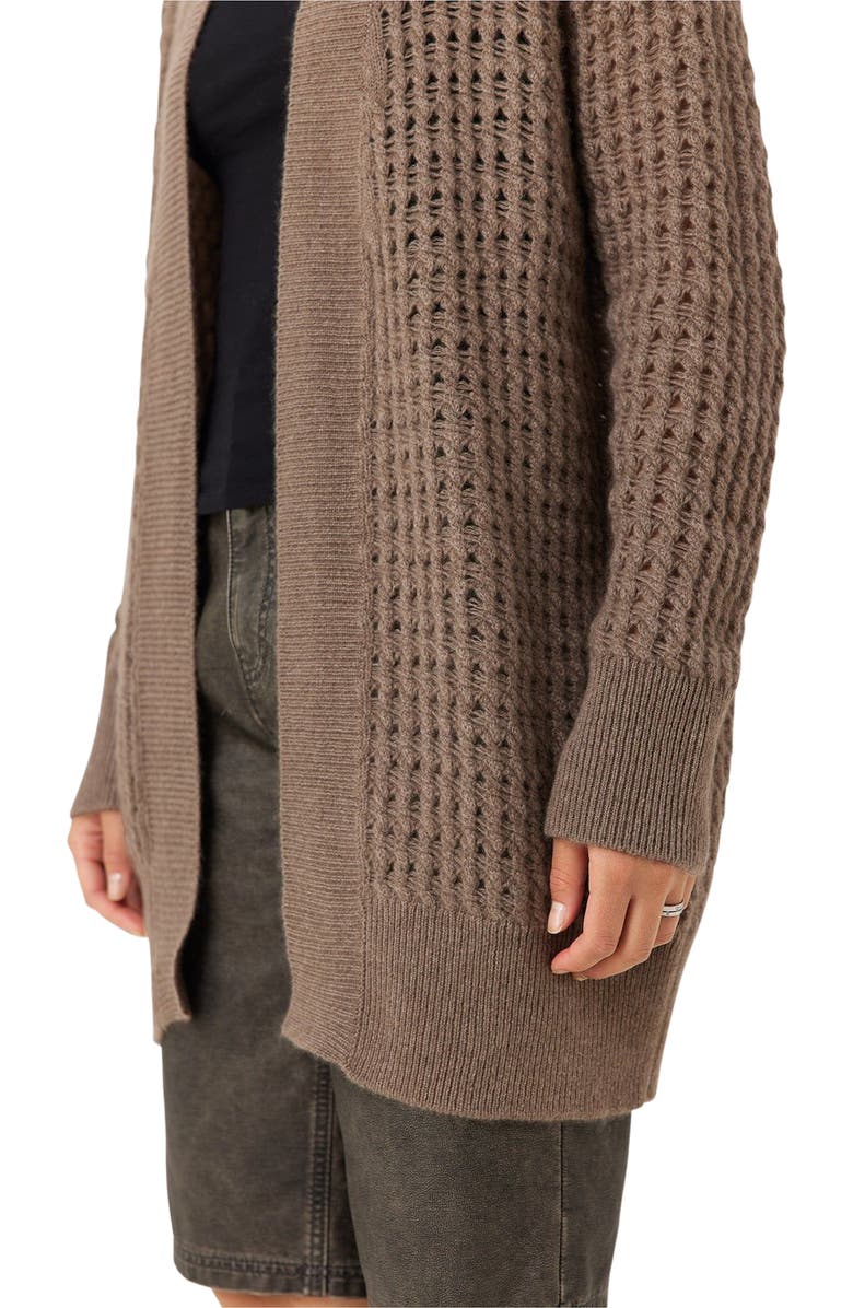 GOBI Mongolian Cashmere Open-Front Cashmere Cardigan, Alternate, color, Taupe