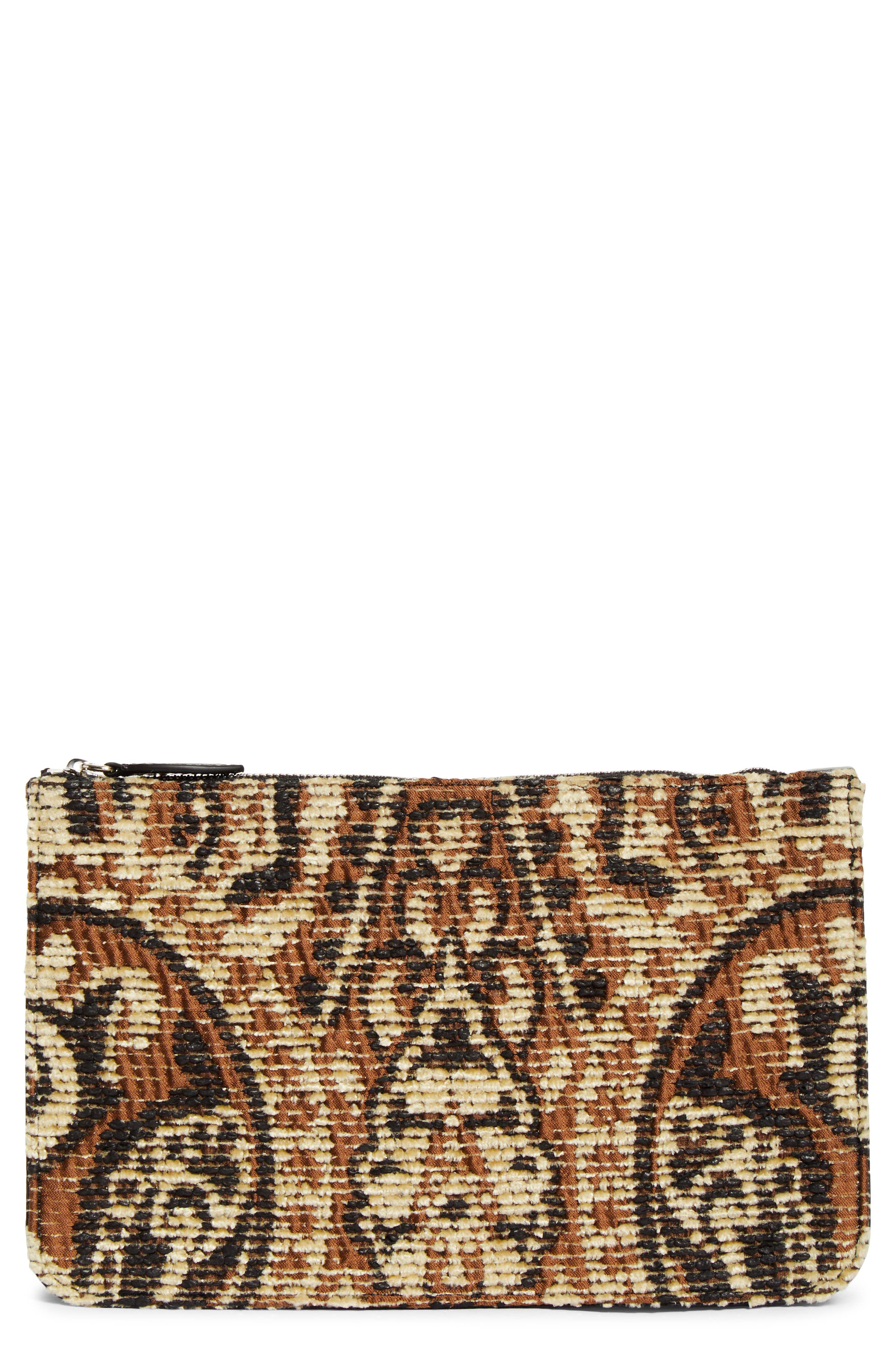 TOTEME Threefold Paisley Clutch, Main, color, Rye/ Black