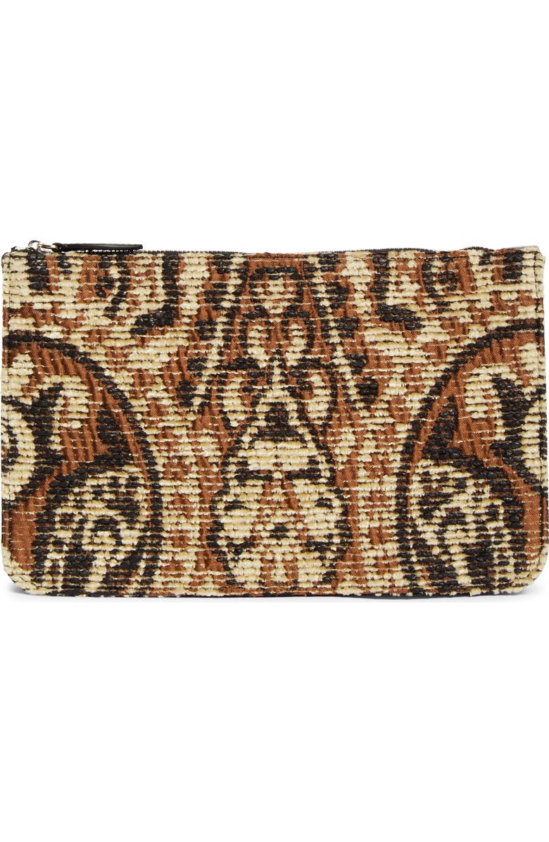 TOTEME Threefold Paisley Clutch, Main, color, Rye/ Black