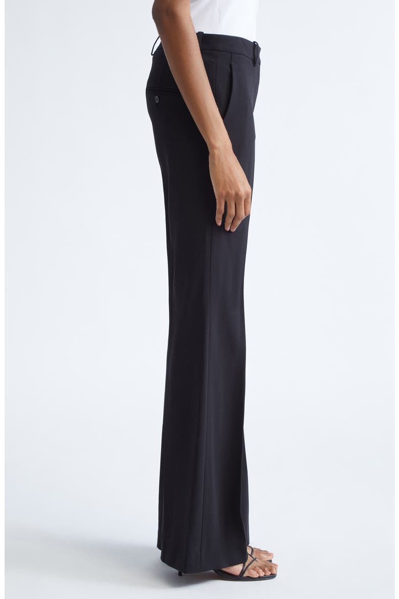 Haylee Stretch Virgin Wool Blend Flare Leg Pants, Alternate, color, BLACK