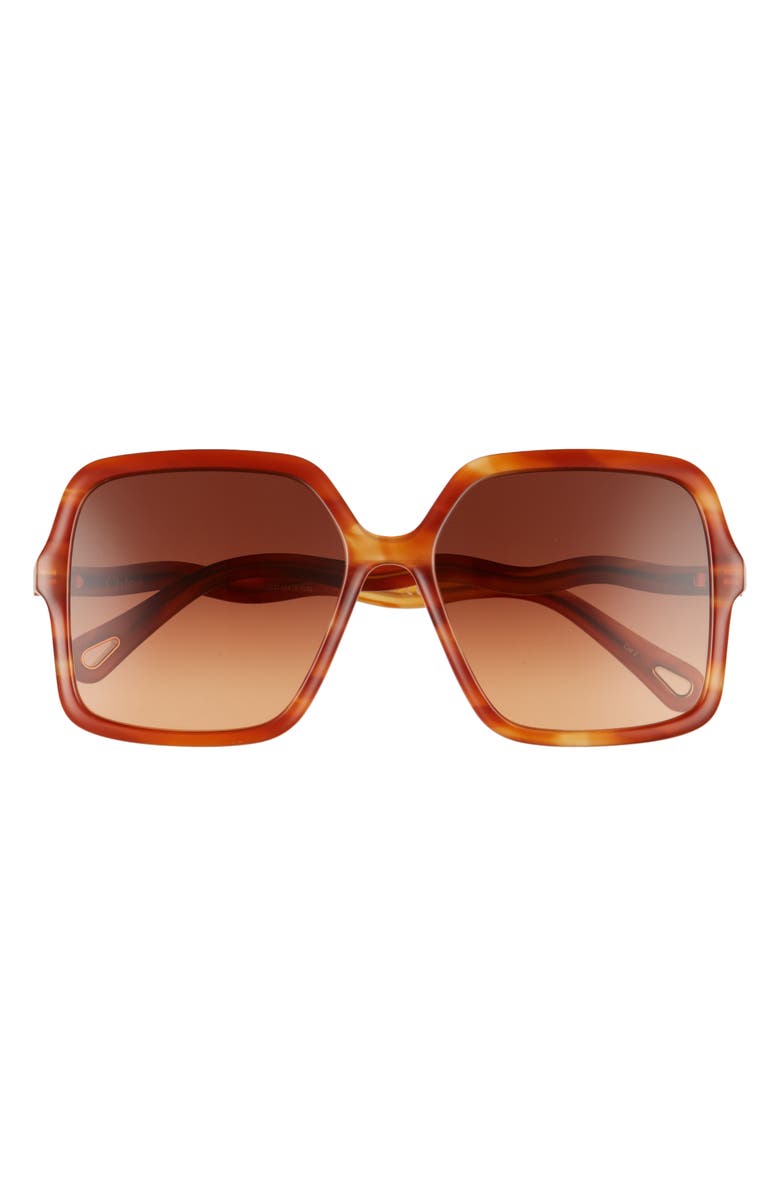 Chloé 58mm Gradient Rectangular Sunglasses, Main, color, 