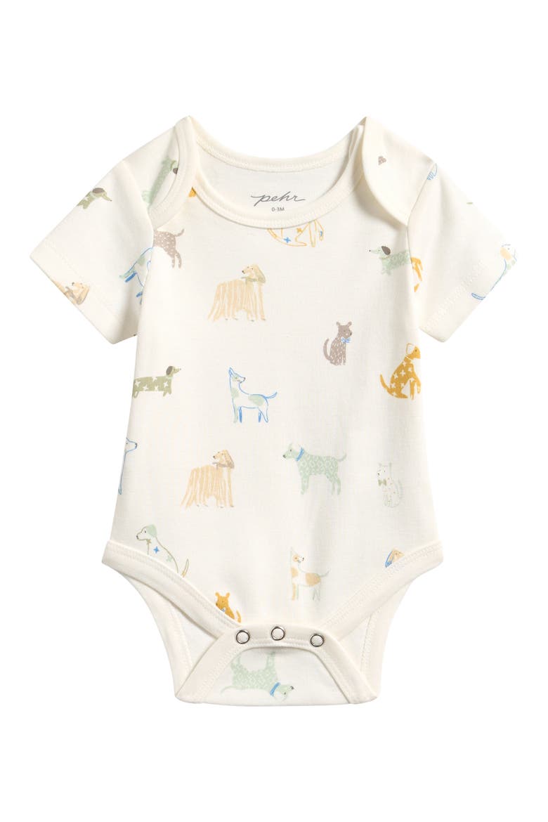 Dog Days Print Organic Cotton Bodysuit, Main, color, DOG DAYS