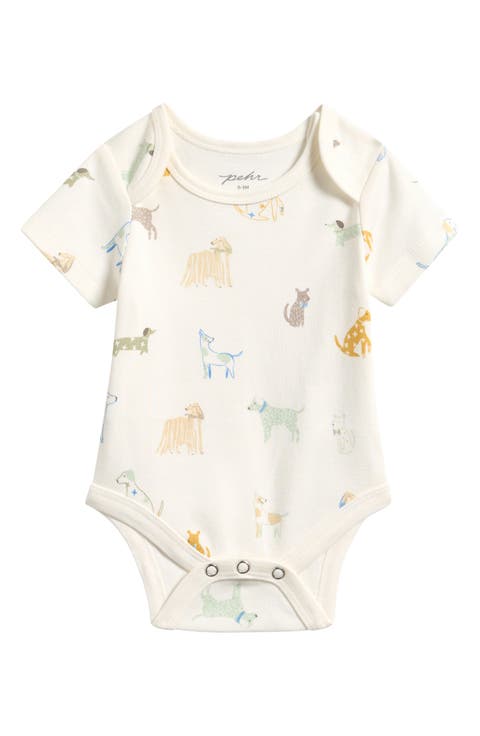 Dog Days Print Organic Cotton Bodysuit (Baby)