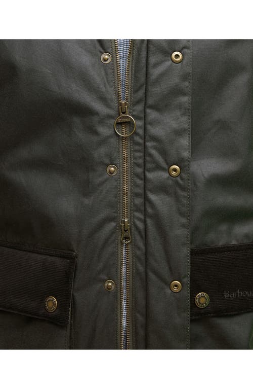 Barbour Cordhill Waxed Cotton Jacket In Green
