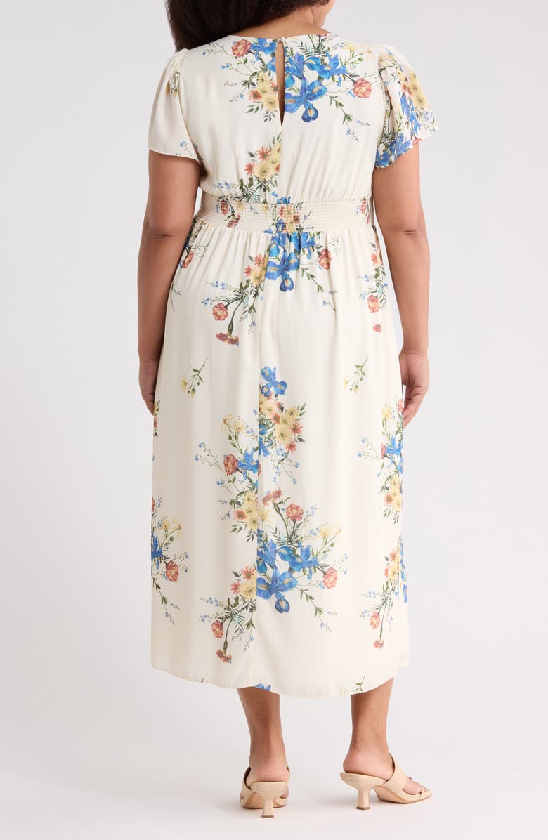 SUGARLIPS Jacinta Floral Midi Dress, Alternate, color, Cream-Multi