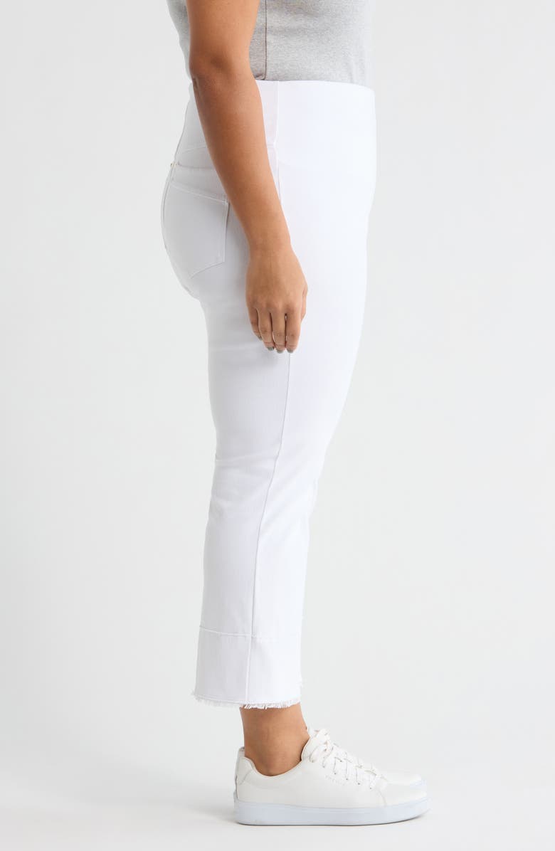 Lysse Dara High Waist Seamed Fringe Hem Crop Jeans, Alternate, color, White