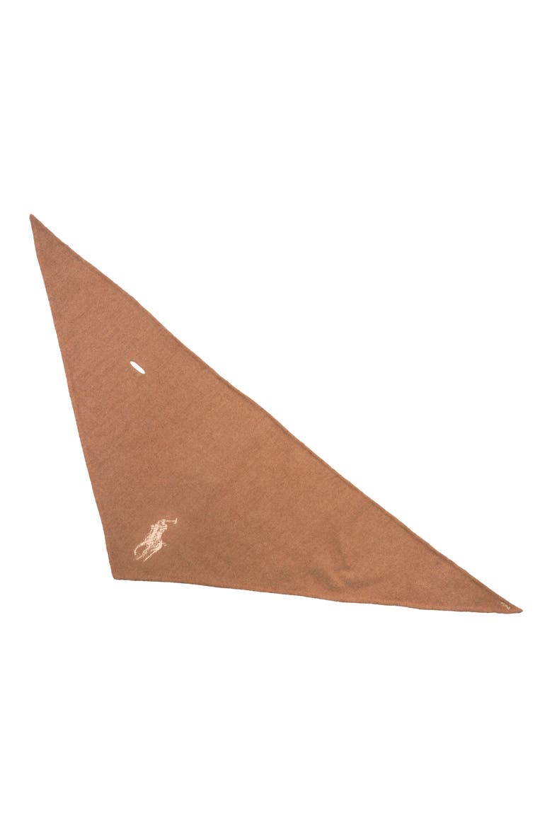 Polo Player Wool Triangle Wrap, Alternate, color, CREAM/ CAMEL