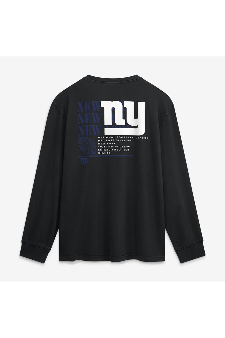 Men's Fanatics Black New York Giants Relaxed Fullback Drive Long Sleeve Fashion Top, Alternate, color, Black