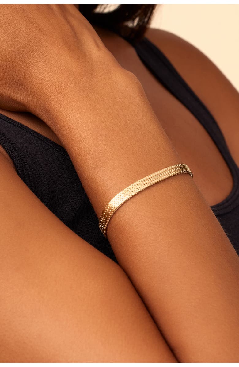 Oradina 14K Gold Chevron Bracelet, Alternate, color, Yellow Gold