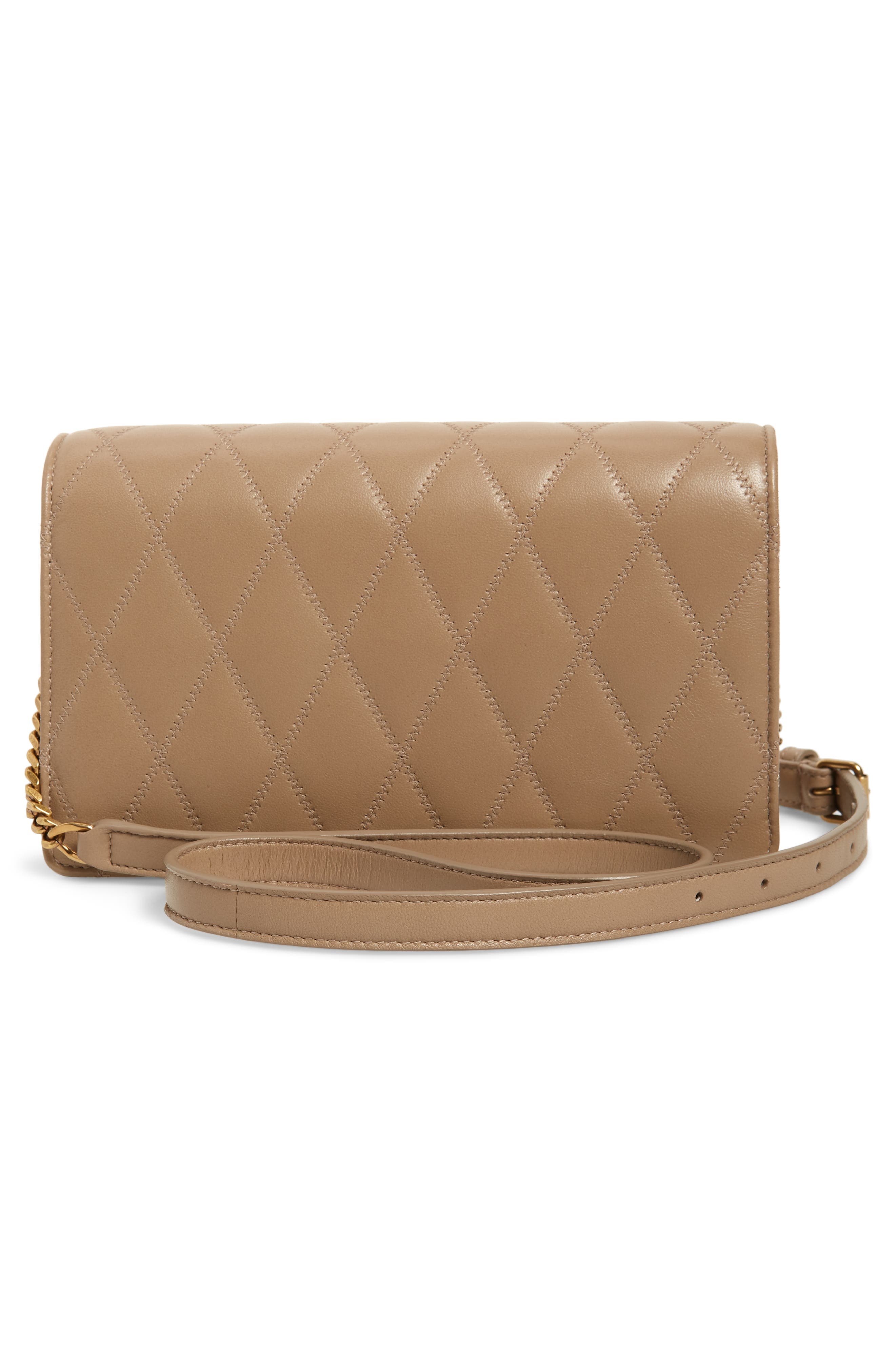 Saint Laurent Angie Quilted Lambskin Leather Crossbody Bag, Alternate, color, 