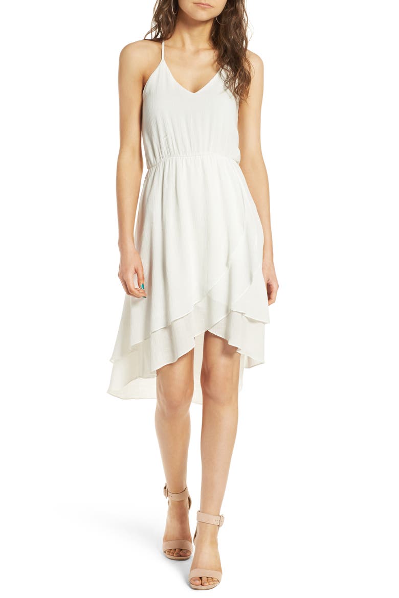 Ruffle Hem Dress, Main, color, IVORY