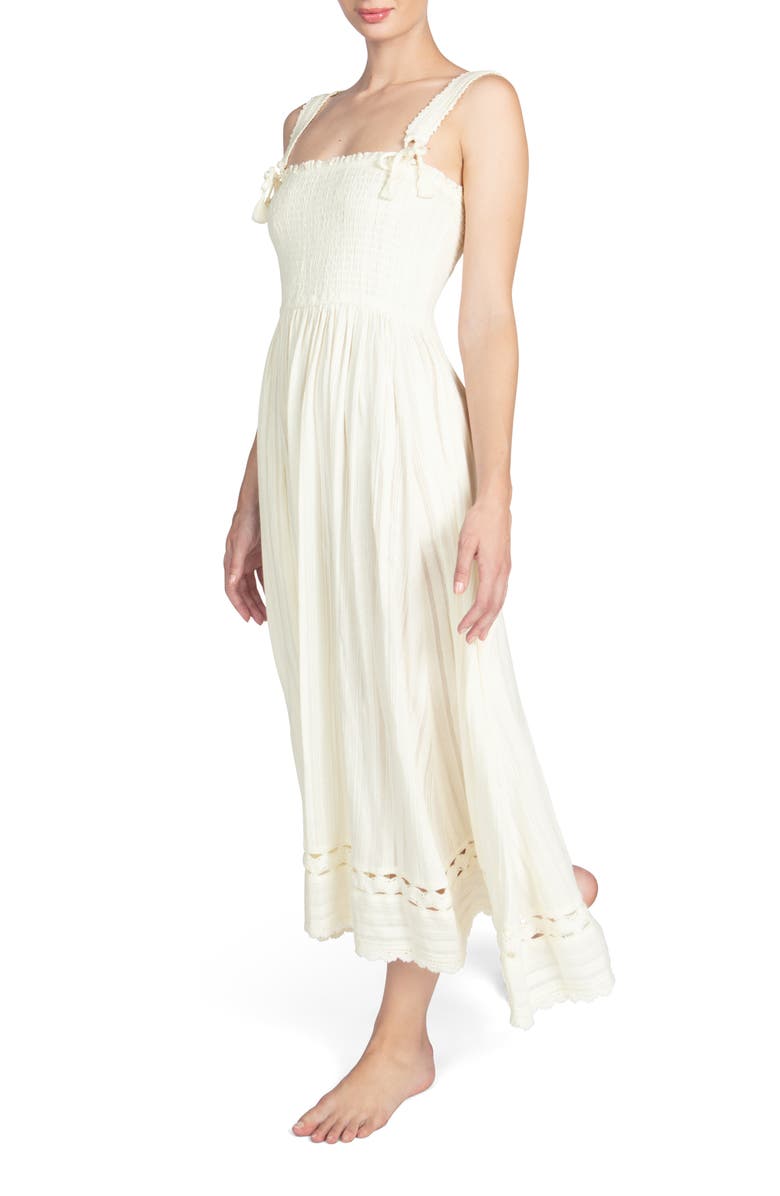 Robin Piccone Jo Smocked Sleeveless Cover-Up Maxi Dress, Alternate, color,