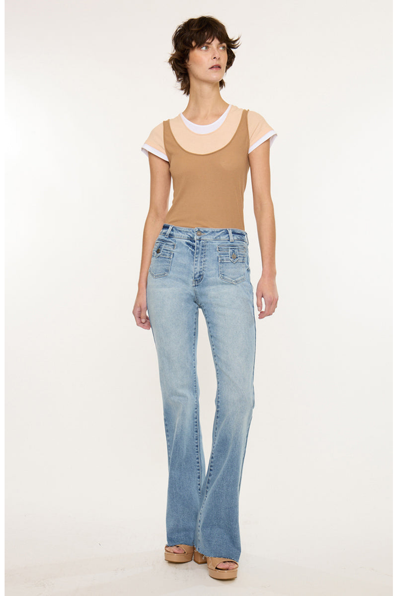 Brooke High Rise Flare Jeans, Alternate, color, Medium Light Wash