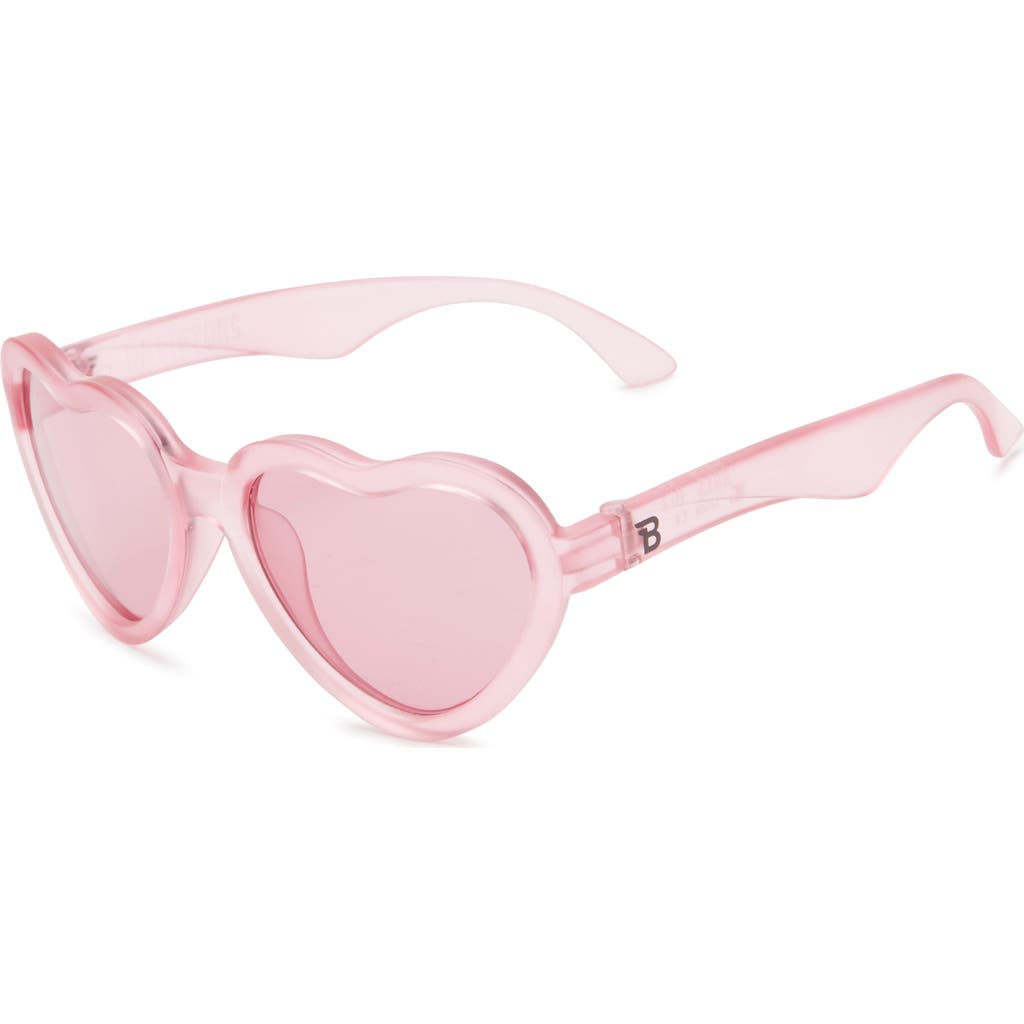 Babiators Kids' Mirrored Heart Shaped Sunglasses In Pink