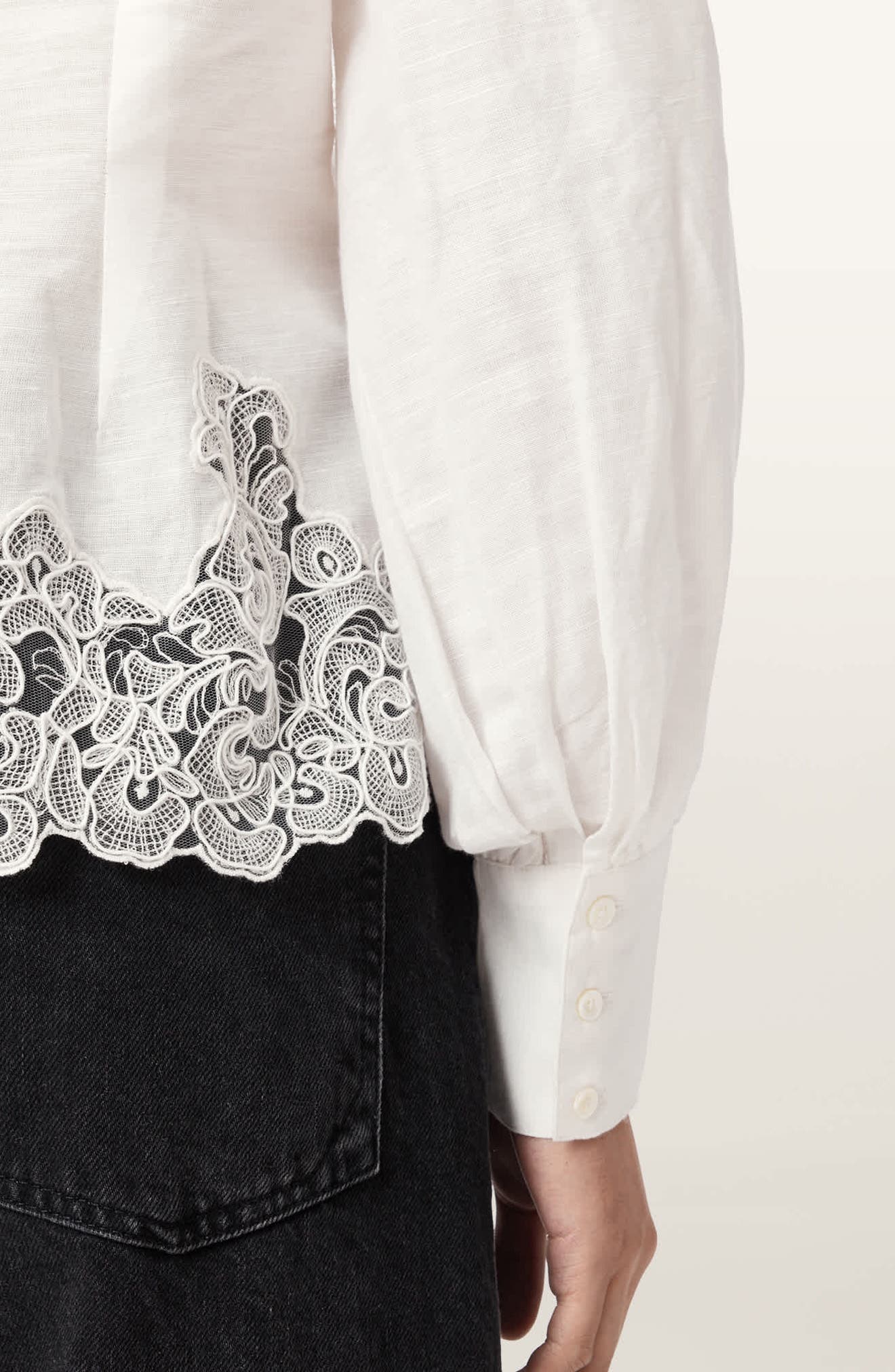 AllSaints Carol Lace Shirt (Women) | Nordstrom