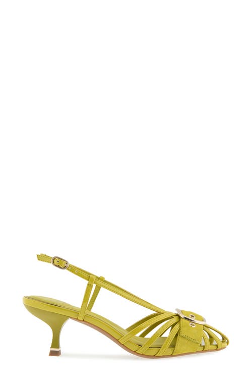 Kenneth Cole Glenda Slingback Sandal In Chartreuse Patent