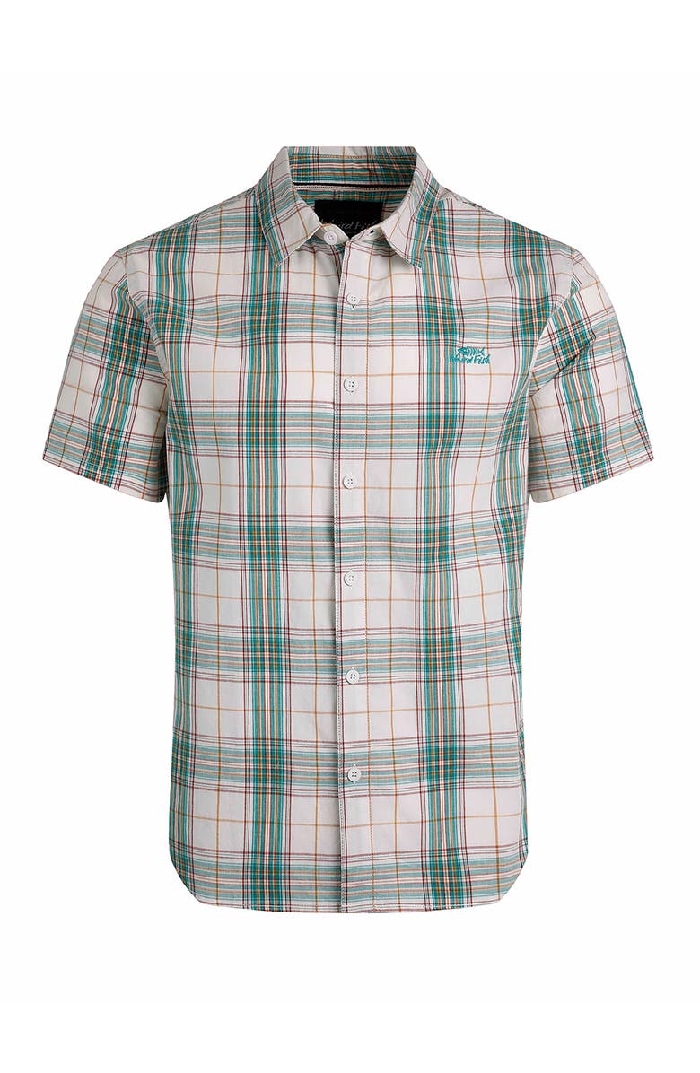 Weird Fish Judd Short Sleeve Check Shirt, Alternate, color, Viridis