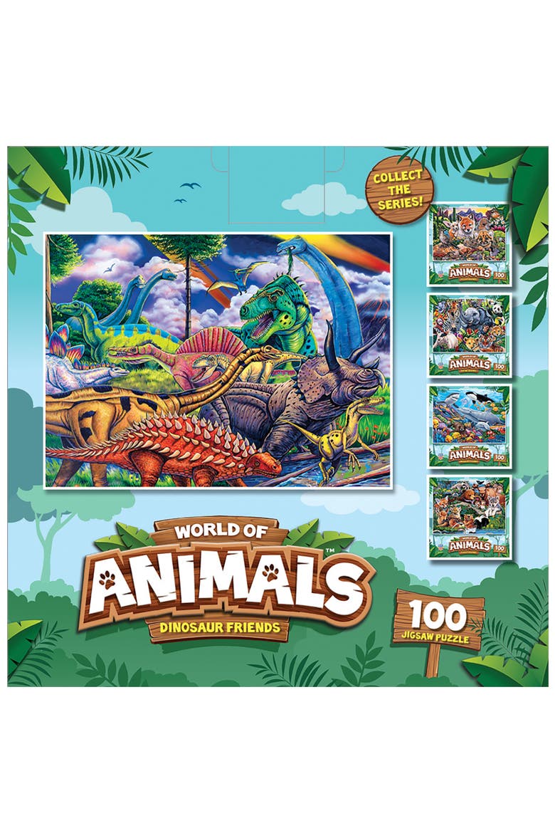 Dinosaur Friends 100 Piece Jigsaw Puzzle, Alternate, color, Multicolor