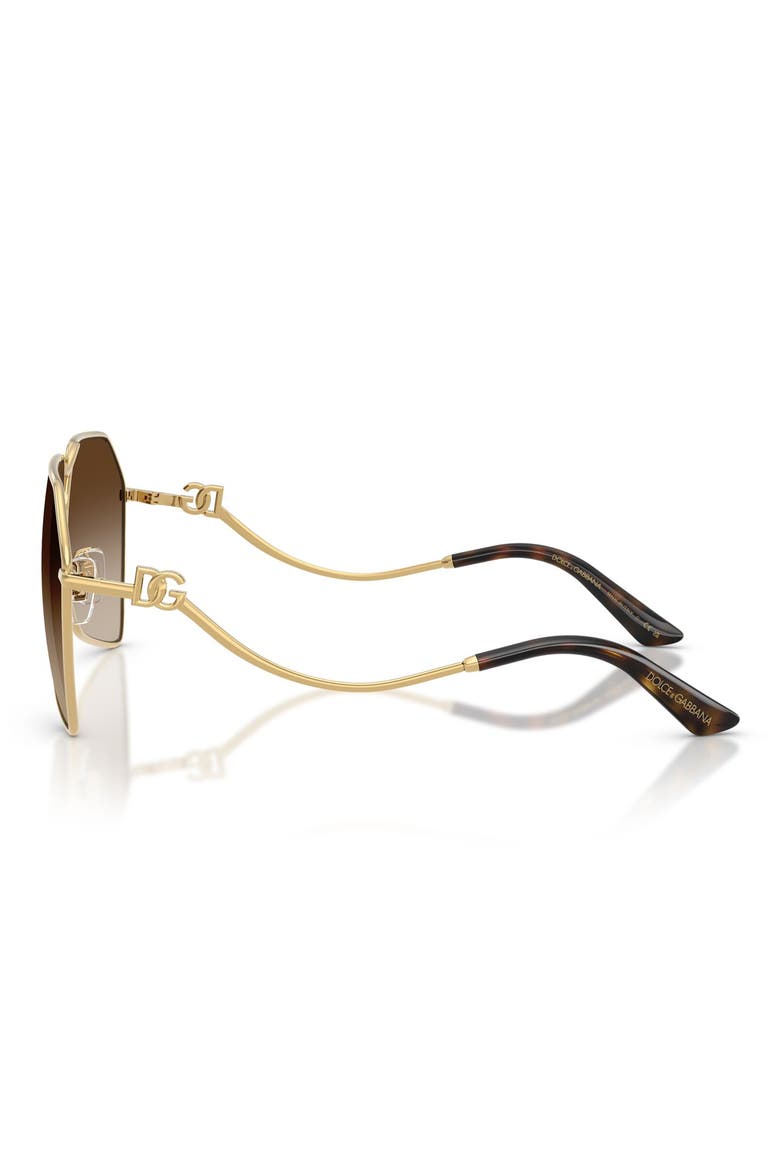 62mm Gradient Pilot Sunglasses, Alternate, color, GOLD / GRADIENT BROWN