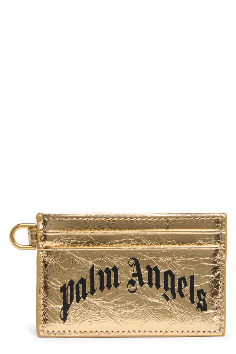 Metallic Leather Card Case, Main, color, GOLD