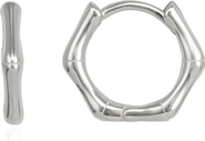 Spero London Bone Shape Hexagonal Huggie Hoop Earrings in Sterling Silver