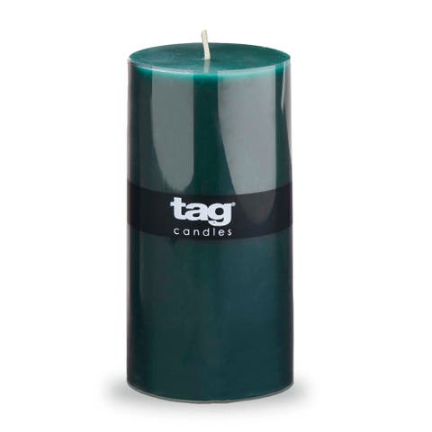Color Studio Dark Green Pillar Candle Smokeless 85 Hours