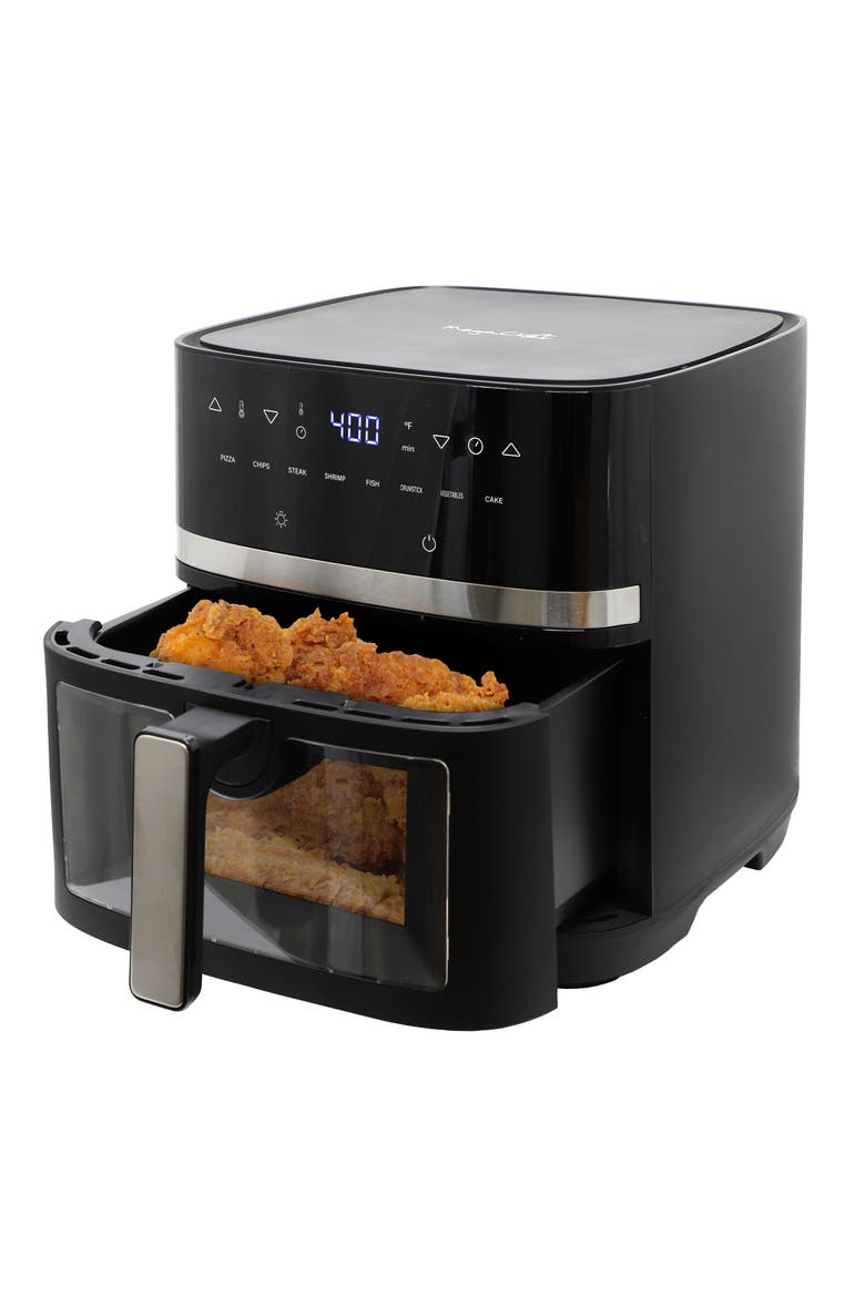 8.5 Quart Digital Electric Air Fryer with Transparent Window in Black, Main, color, Black