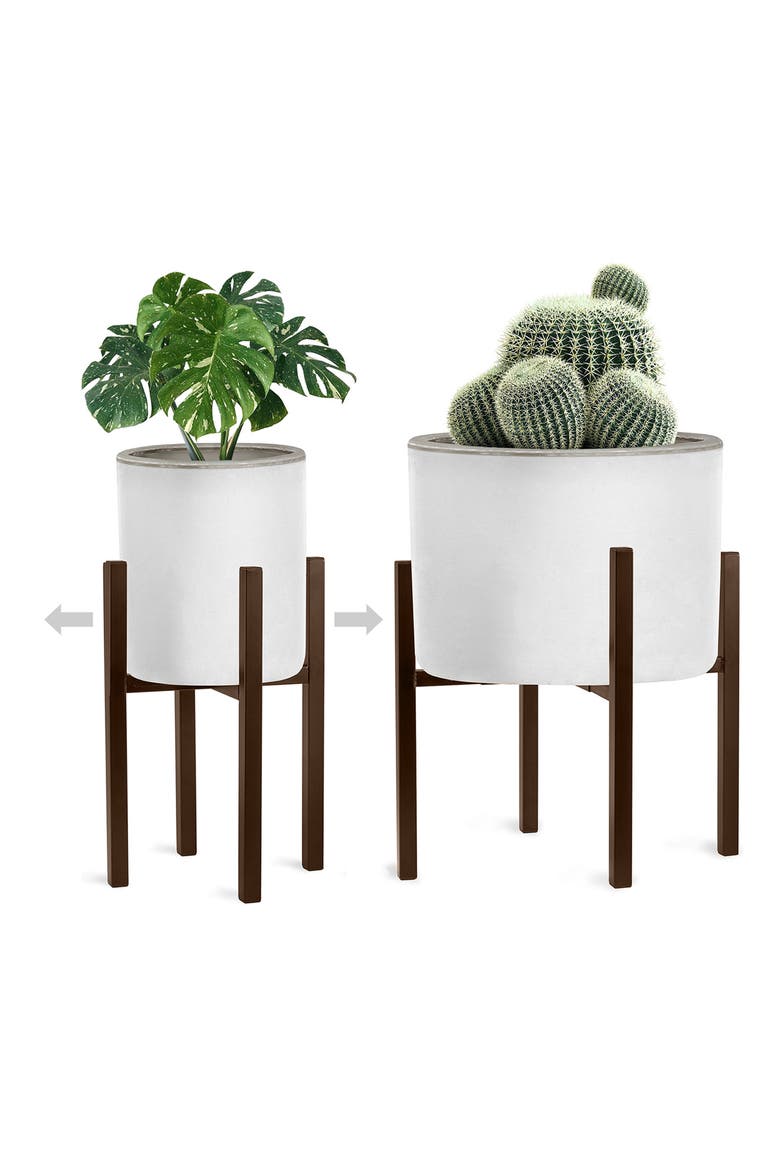 Adjustable Metal Plant Stand, Main, color, BROWN