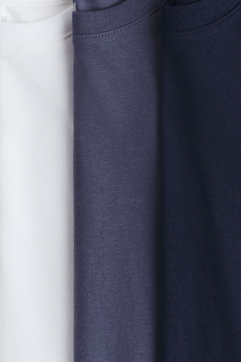 3-pack Long-sleeved T-shirts, Alternate, color, White/blue