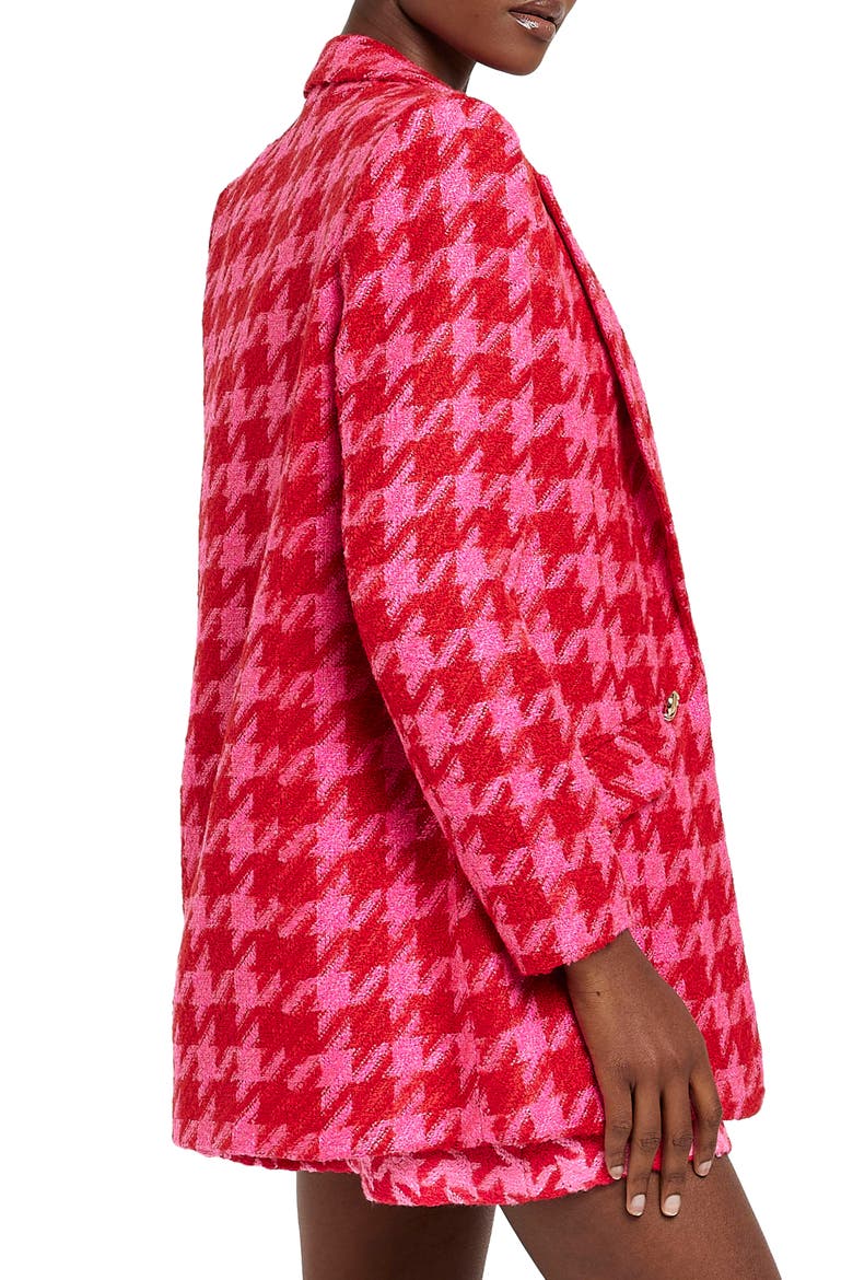 Houndstooth Bouclé Blazer, Alternate, color, PINK