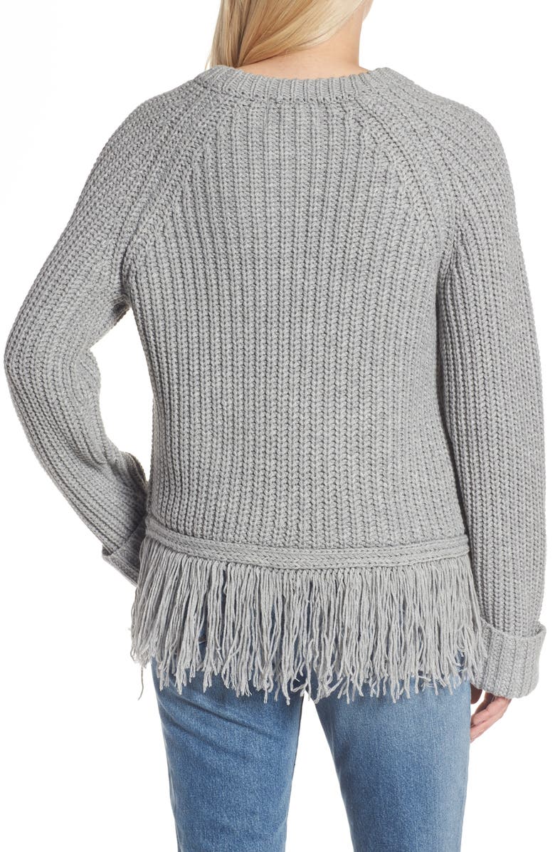 MOON RIVER Fringe Hem Sweater, Alternate, color,