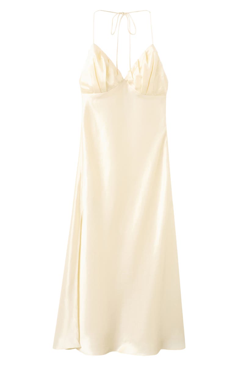 MANGO Satin Halter Neck Slip Dress, Main, color,