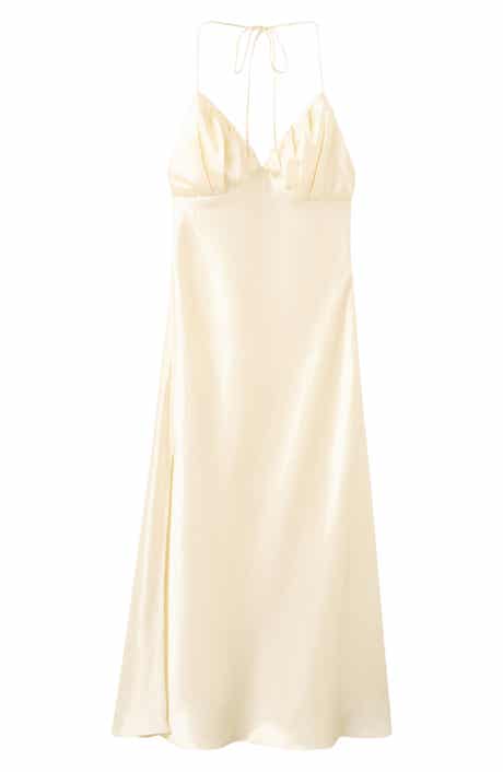 Satin Halter Neck Slip Dress