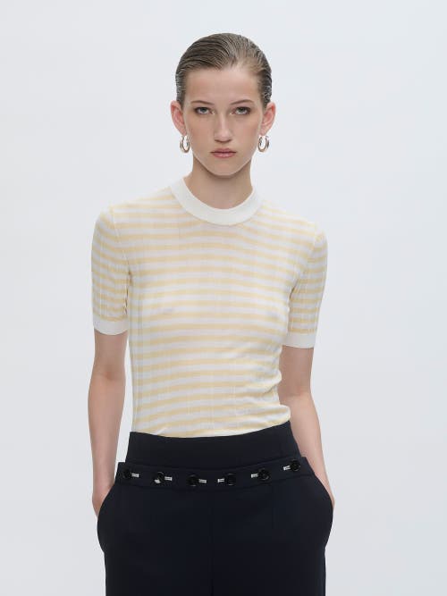 Callas Milano Deeda Crewneck Stripes Sweater Yellow In Yellow