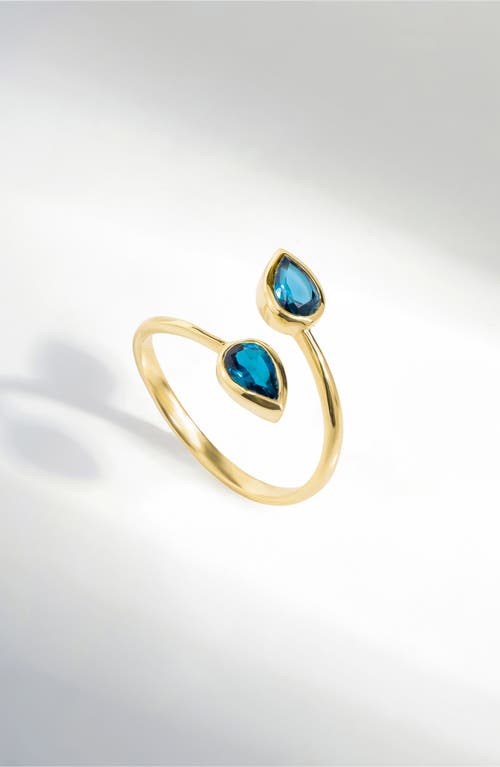 Ys Gems Gemstone Bypass Ring In Blue