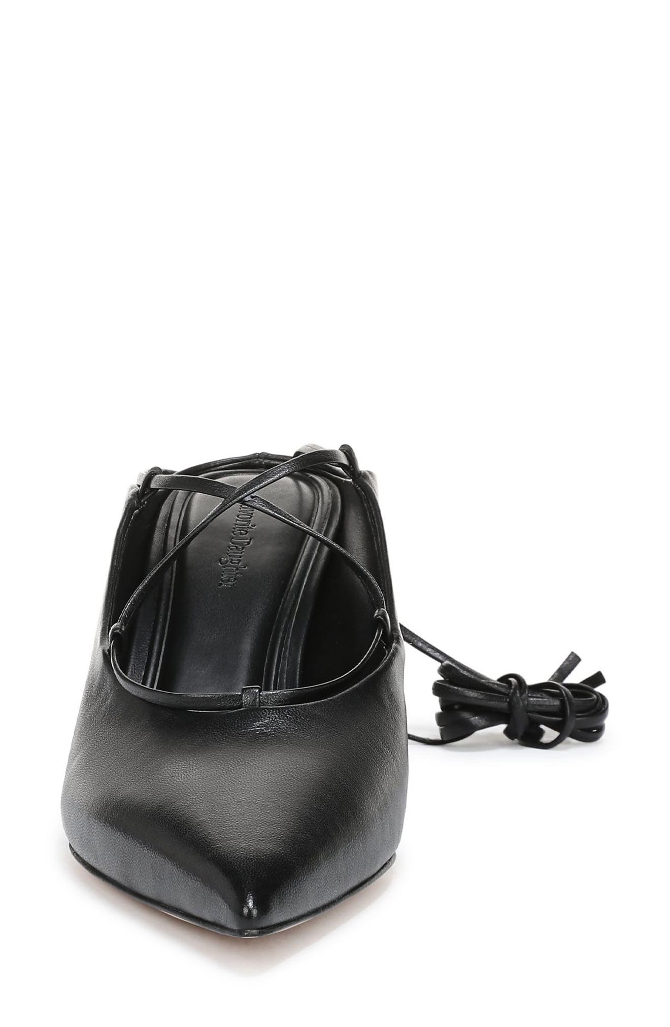 Favorite Daughter Sloan Ankle Wrap Pointed Toe Mule Pump, Alternate, color, Black