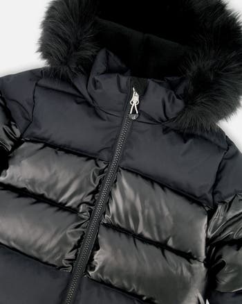 Long Metallic Puffy Winter Coat