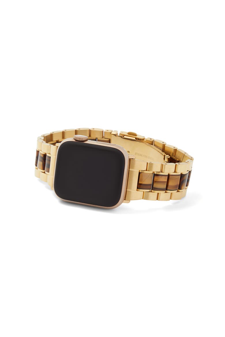 Boyfriend Apple Watch Band, Alternate, color, Gold - Tiger's Eye