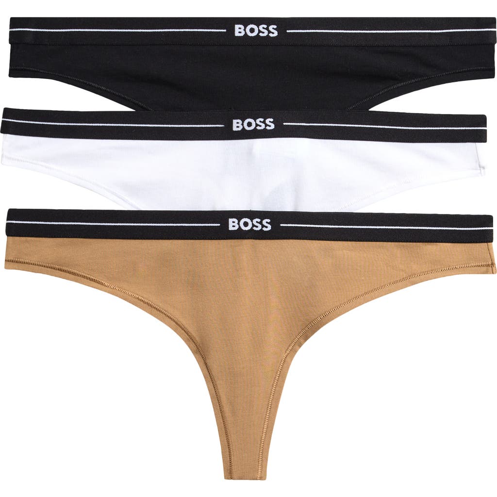 Hugo Boss Boss 3-pack Assorted Thongs In Multi