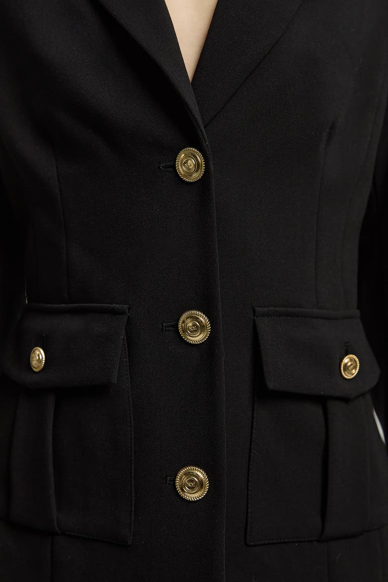 Military Single Breasted Blazer, Alternate, color, Black
