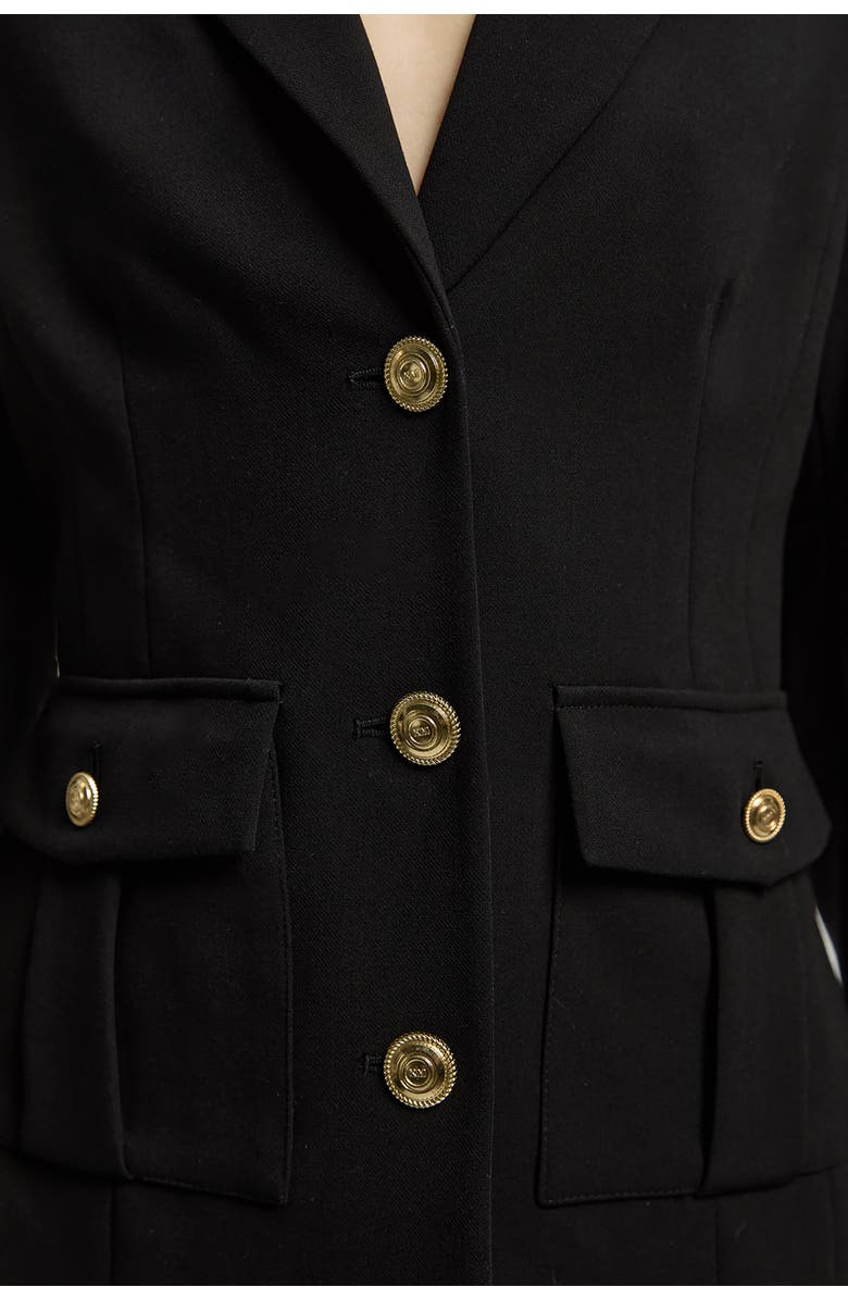 Karen Millen Military Single Breasted Blazer, Alternate, color, Black