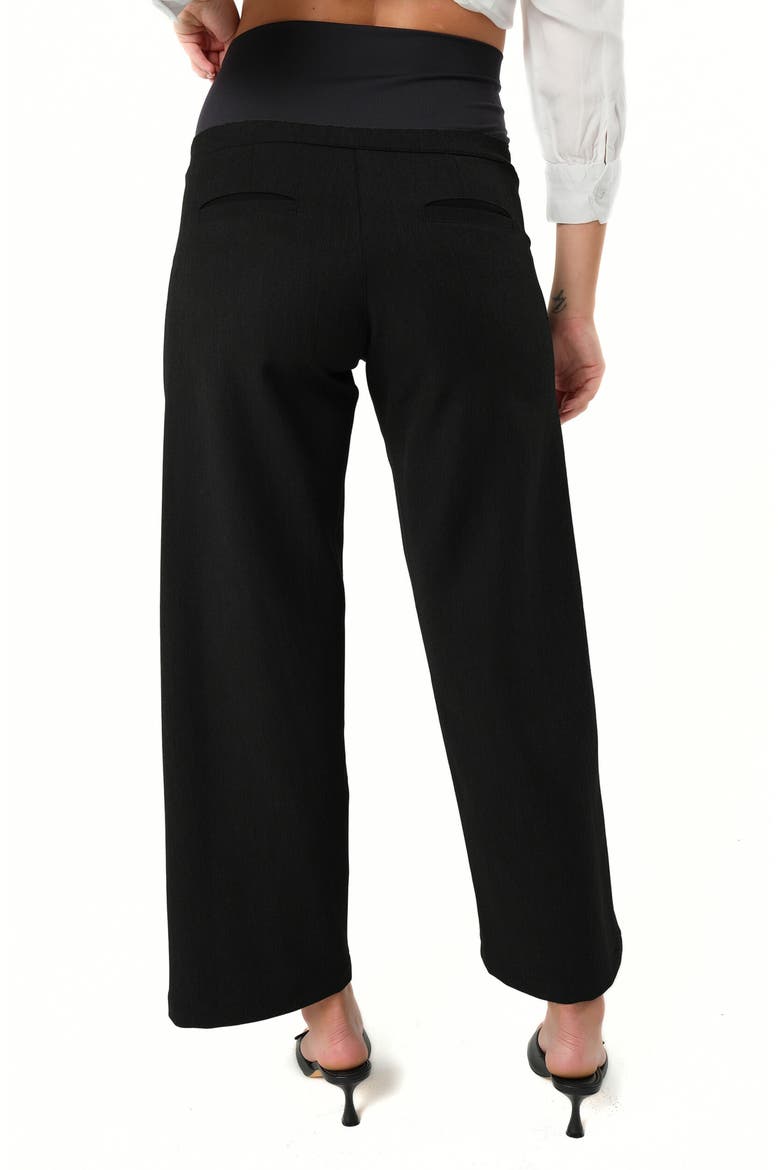 Wide Leg Maternity Work Pants, Alternate, color, BLACK