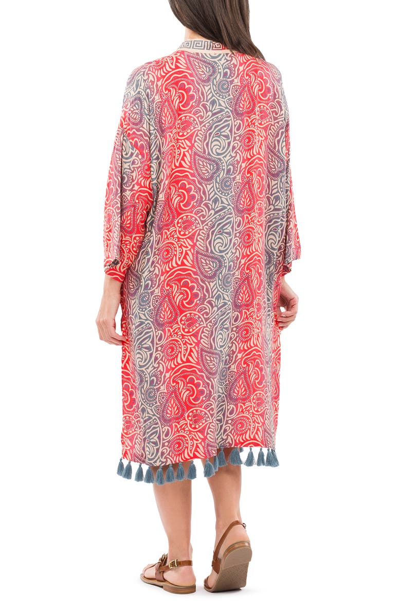 Patricia Nash Tassel Trim Ruana, Alternate, color, Pink Multi