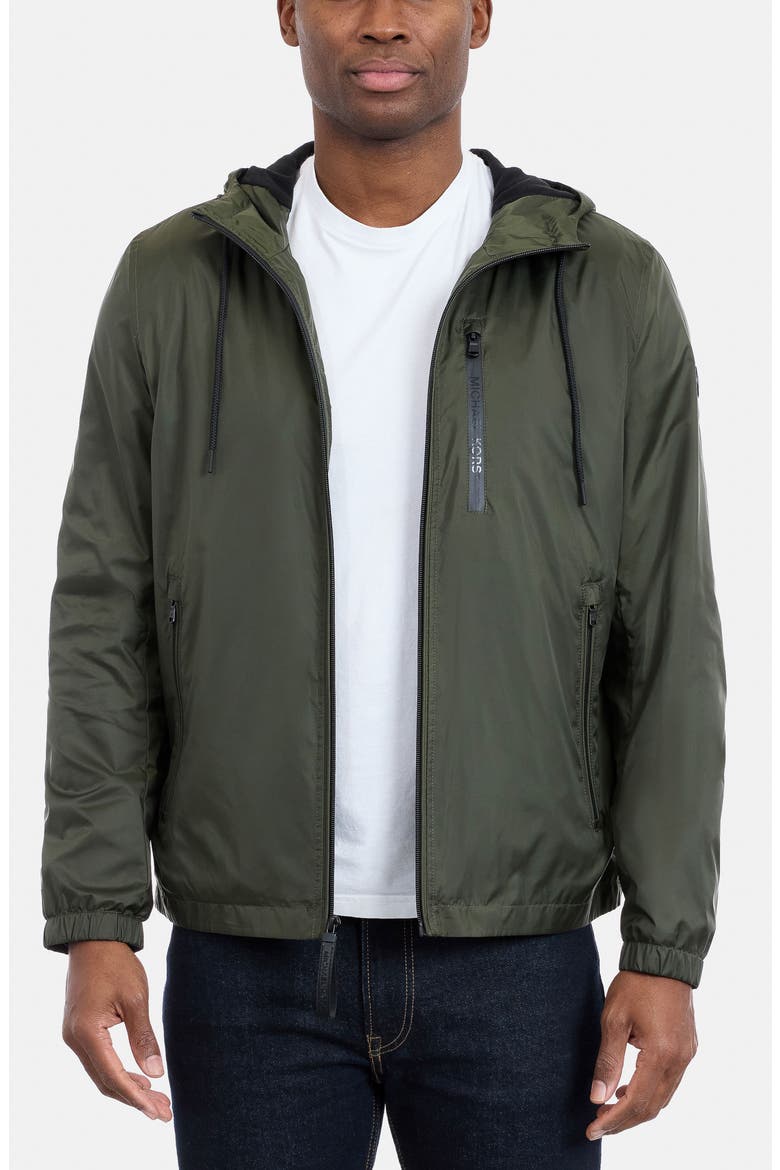 Hooded Windbreaker Jacket, Main, color, OLIVE