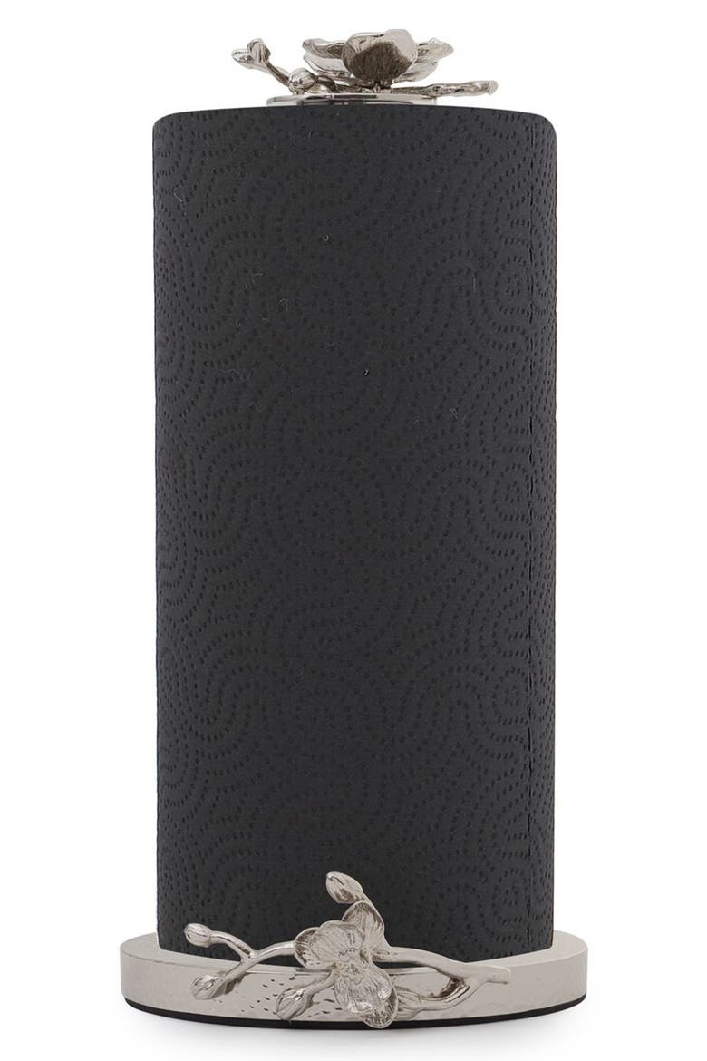 White Orchid Paper Towel Holder, Main, color, SILVER