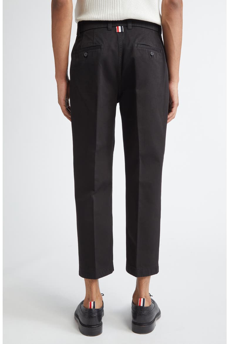 Cotton Twill Crop Chinos, Alternate, color, BLACK