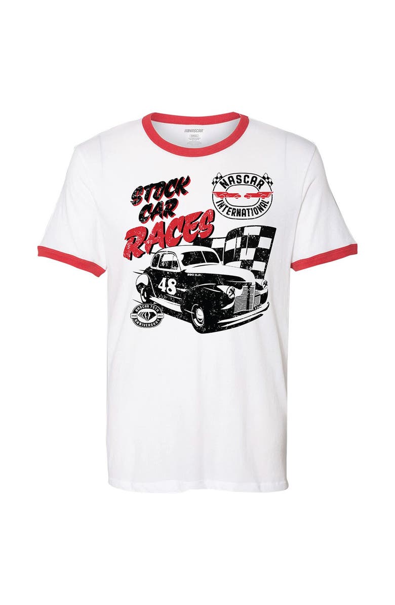 E2 APPAREL Men's White NASCAR Stock Car T-Shirt, Alternate, color, White