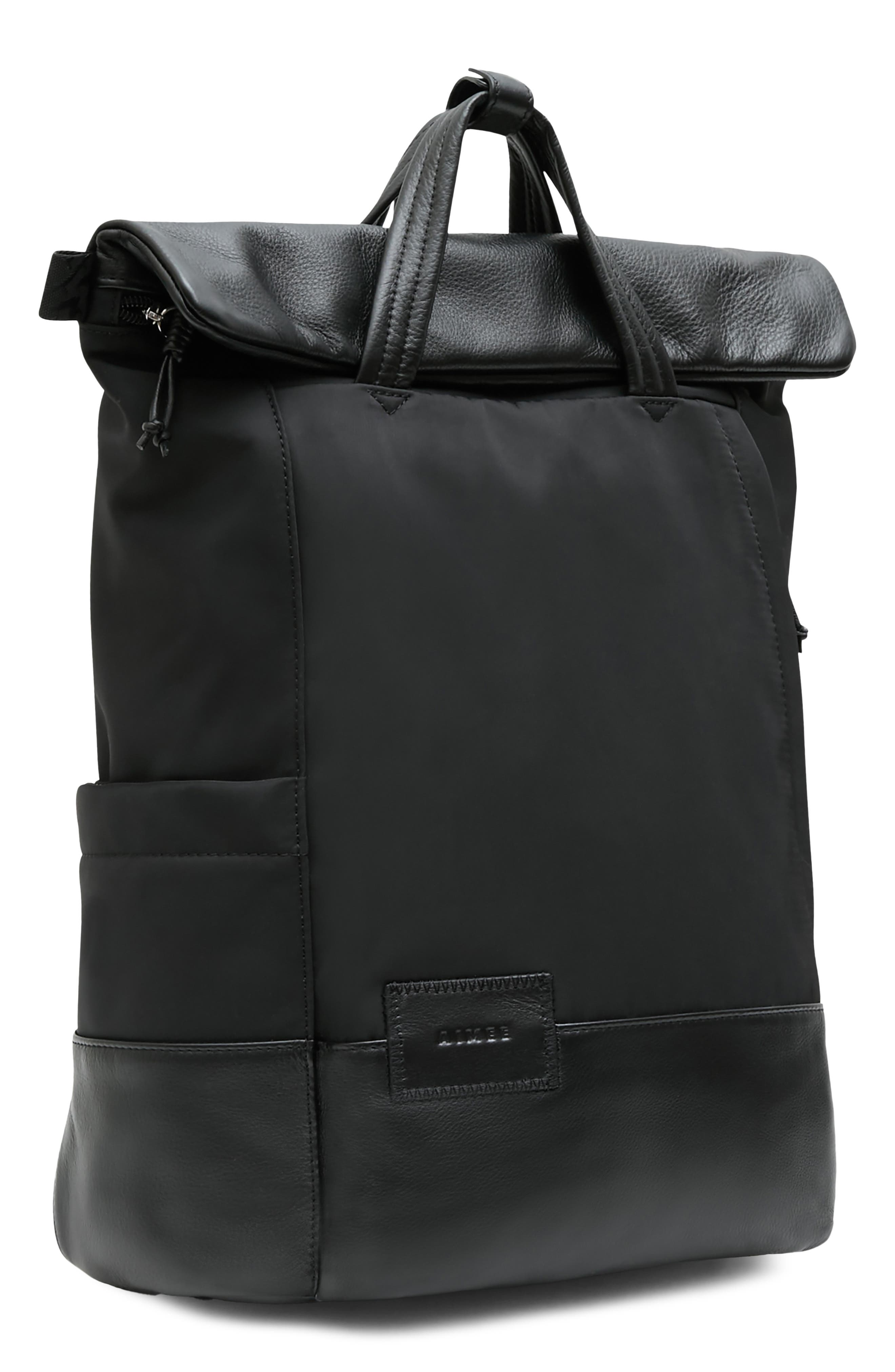 Power Move Leather Laptop Backpack, Alternate, color, BLACK