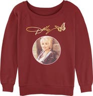 DOLLY PARTON Junior's Golden Signature Portrait Sweatshirt